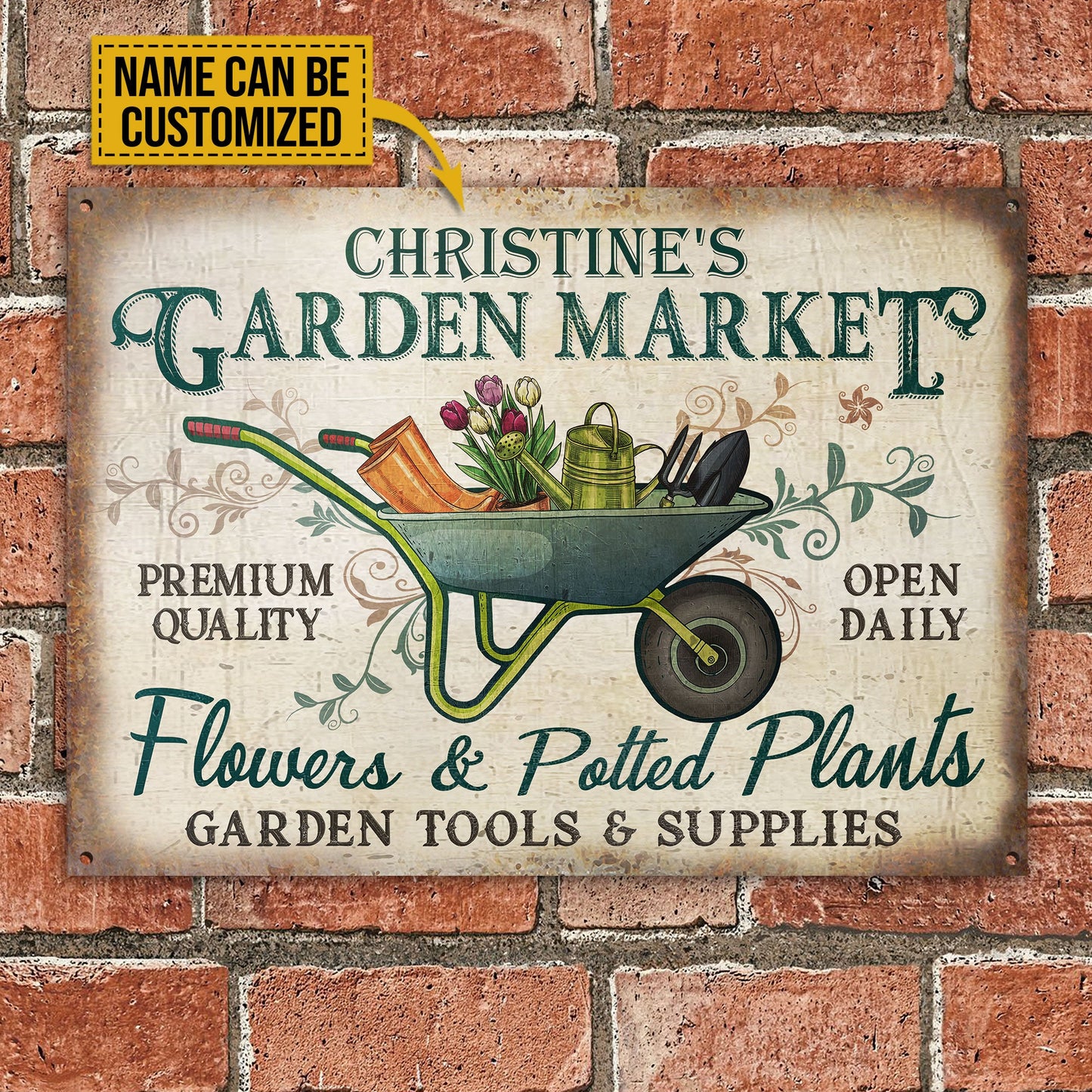 Personalized Garden Market Customized Classic Metal Signs