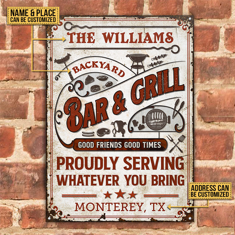 Personalized Grilling Good Friends Proudly Customized Classic Metal Signs
