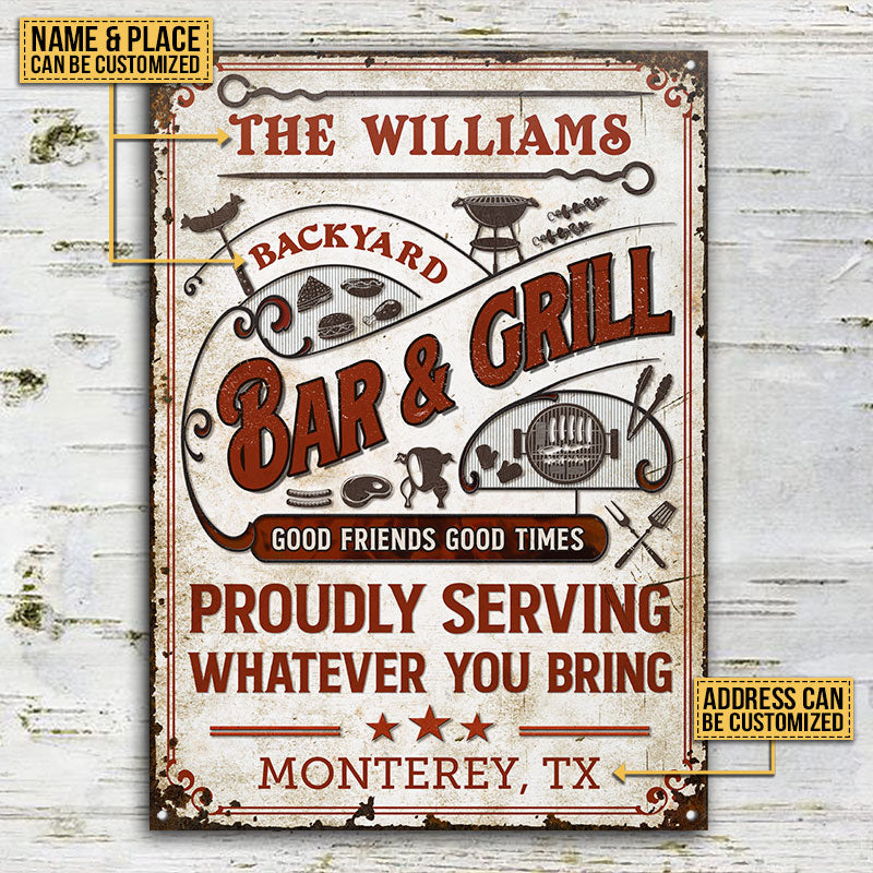 Personalized Grilling Good Friends Proudly Customized Classic Metal Signs