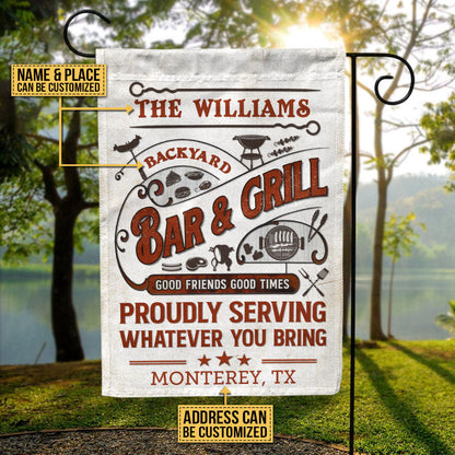 Personalized Grilling Proudly Serving You Bring Customized Flag