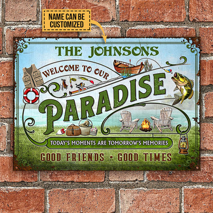 Personalized Lake Paradise Tomorrow's Memories Custom Classic Metal Signs