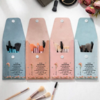 Faux Pressed Birth Flower My Daughter Forever - Personalized Makeup Brush Bag Set