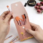 Faux Pressed Birth Flower My Daughter Forever - Personalized Makeup Brush Bag Set