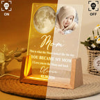Moon Phase Custom Photo The Moon The Day You Became My Mom - Personalized Night Light