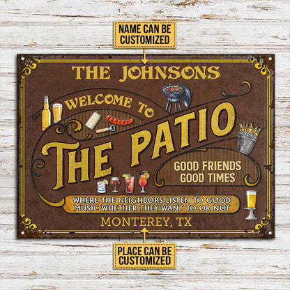 Personalized Patio Grilling Listen To The Good Music Customized Classic Metal Signs
