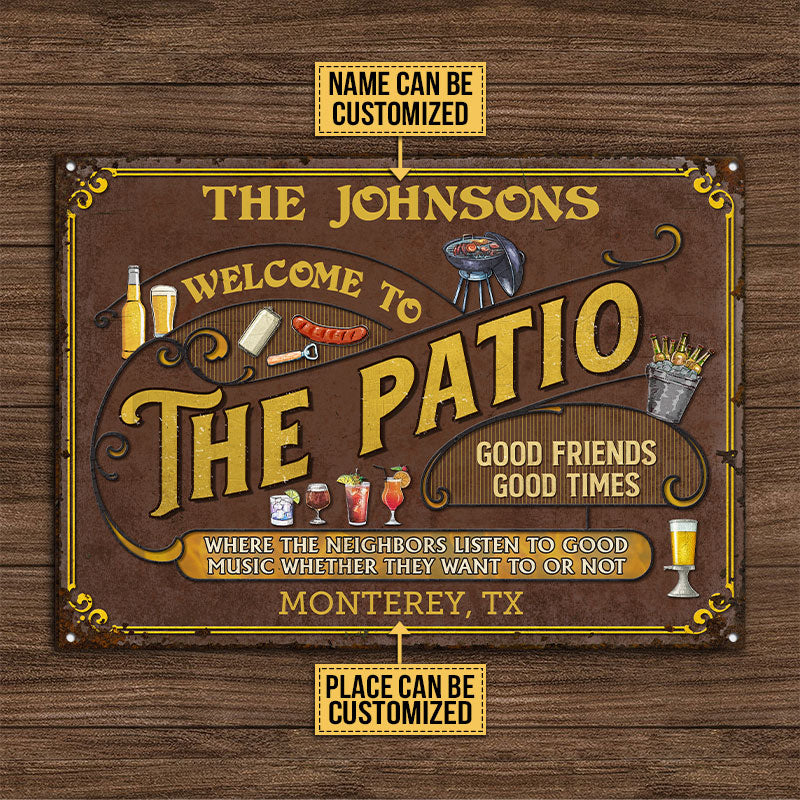 Personalized Patio Grilling Listen To The Good Music Customized Classic Metal Signs