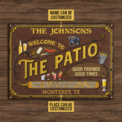 Personalized Patio Grilling Listen To The Good Music Customized Classic Metal Signs