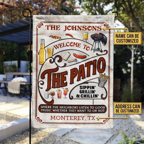 Personalized Patio Grilling Red Listen To The Good Music Sippin Custom Flag