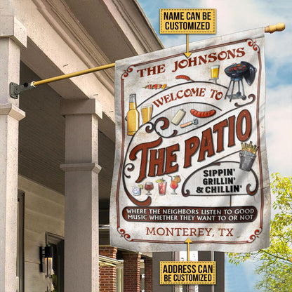 Personalized Patio Grilling Red Listen To The Good Music Sippin Custom Flag