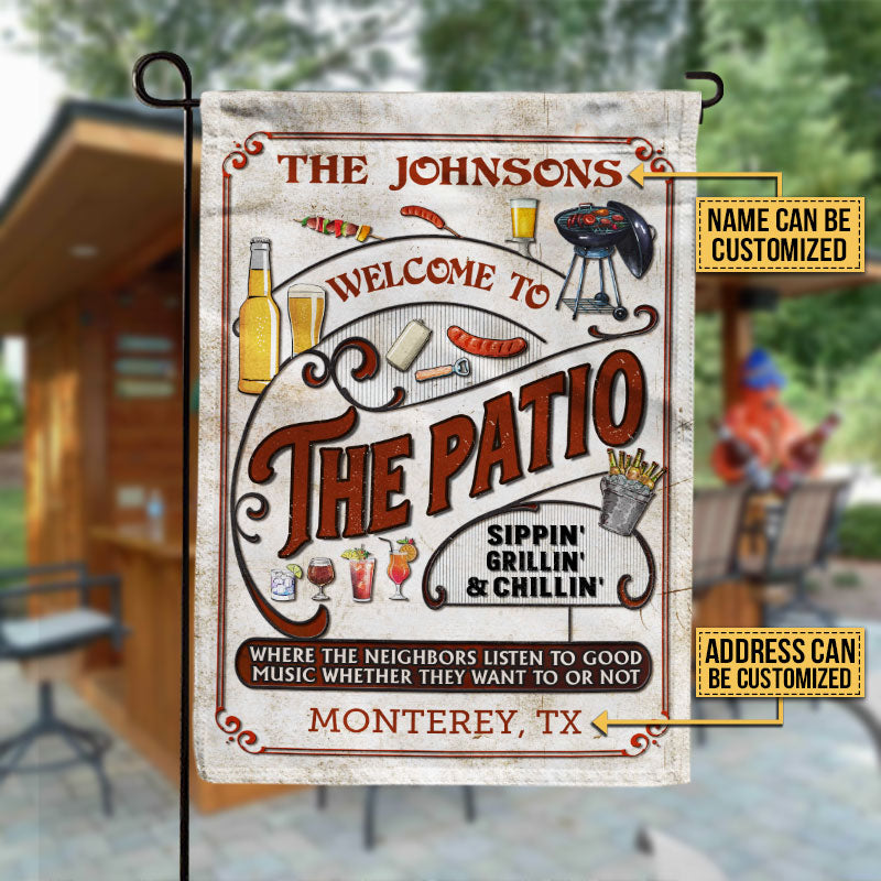 Personalized Patio Grilling Red Listen To The Good Music Sippin Custom Flag