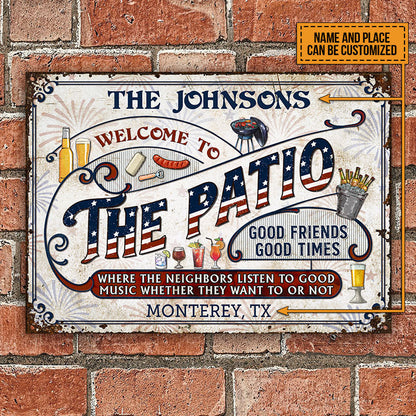 Personalized Patio Grilling Stars Stripes Listen To The Good Music Custom Classic Metal Signs