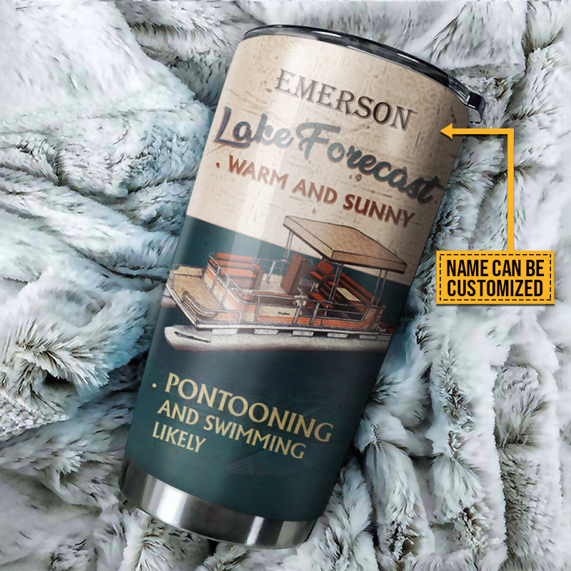 Personalized Pontooning Lake Forecast Warm And Sunny Customized Tumbler