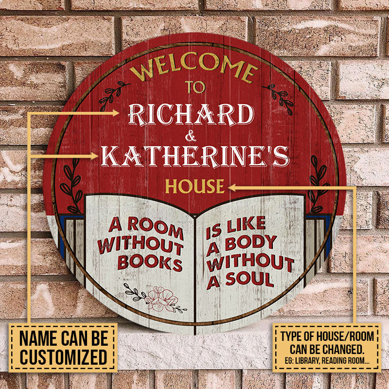 Personalized Reading A Room Customized Wood Circle Sign