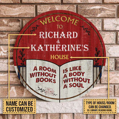 Personalized Reading A Room Customized Wood Circle Sign
