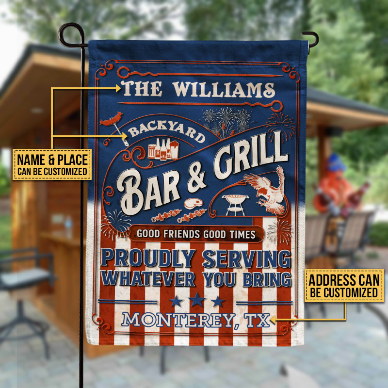 Personalized Stars & Stripes Grilling Proudly Custom Flag