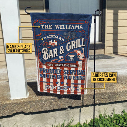 Personalized Stars & Stripes Grilling Proudly Custom Flag