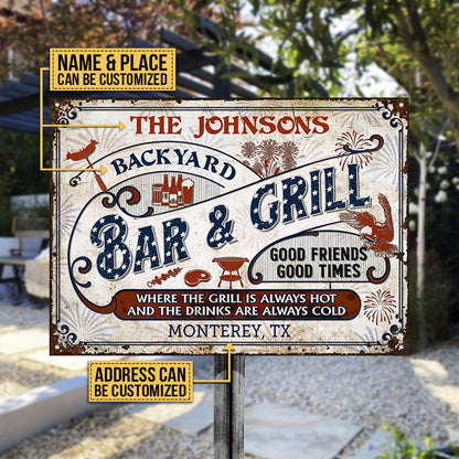Personalized Stars & Stripes Grilling Where The Grill Custom Classic Metal Signs