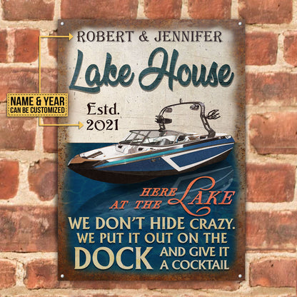 Personalized Wake Boat Lake Crazy Customized Classic Metal Signs