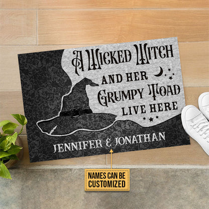 Personalized Wicked Witch Grumpy Toad Live Here Customized Doormat