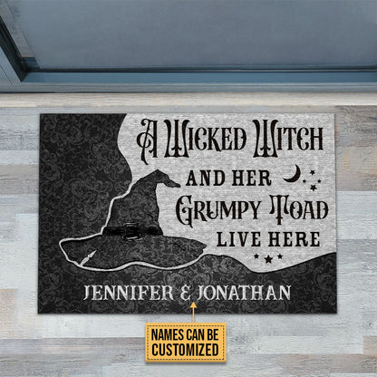 Personalized Wicked Witch Grumpy Toad Live Here Customized Doormat