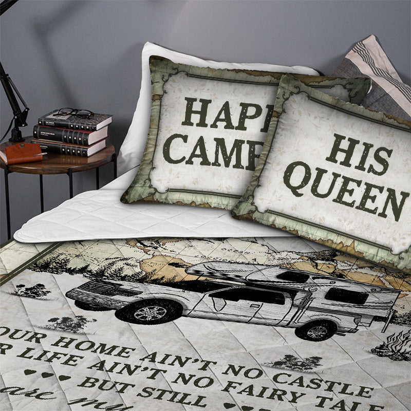 Personalized Camping Map My Queen Customized Quilt Bedding