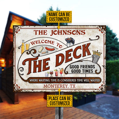 Personalized Deck Grilling Red Where Wasting Time Custom Classic Metal Signs