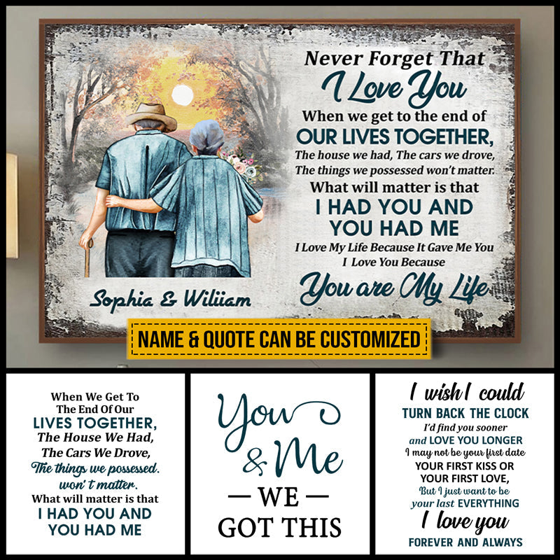 Personalized Family Quote Old Couple Customized Poster