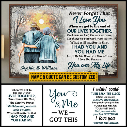 Personalized Family Quote Old Couple Customized Poster