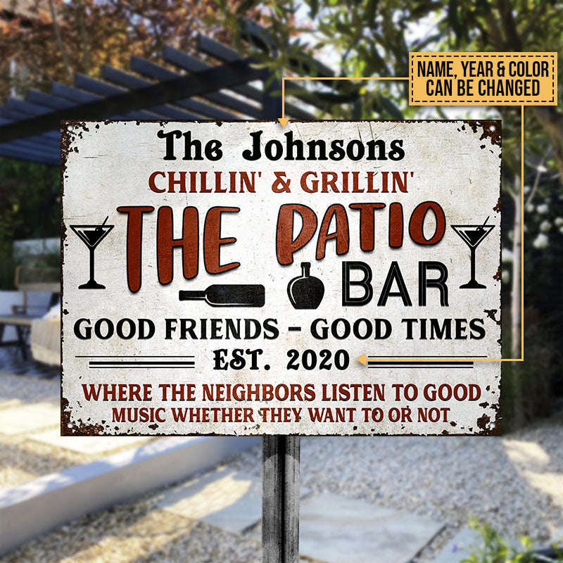 Personalized Patio Grilling Backyard Color Custom Classic Metal Signs