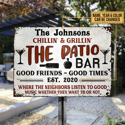 Personalized Patio Grilling Backyard Color Custom Classic Metal Signs