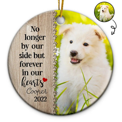 Pet Lover - No Longer By Our Side But Forever In Our Hearts - Circle Ornament(NV) ornament The Next Custom Gift