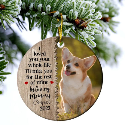 Pet Lover - No Longer By Our Side But Forever In Our Hearts - Circle Ornament(NV) ornament The Next Custom Gift