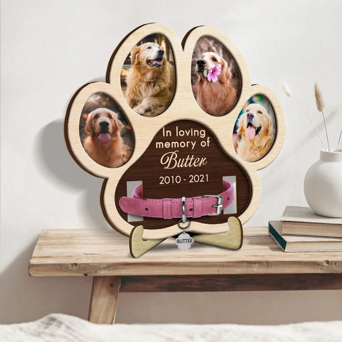 Pet Lover - Paw Shape In Loving Memory - Couple Personalized Frame Light Box The Next Custom Gift