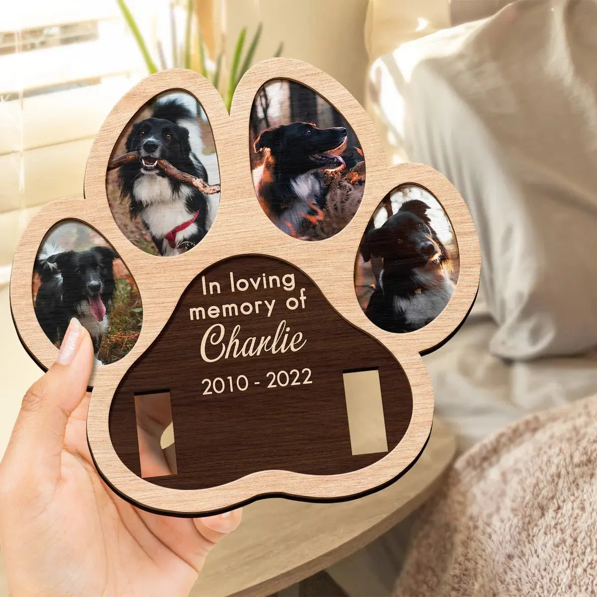 Pet Lover - Paw Shape In Loving Memory - Couple Personalized Frame Light Box The Next Custom Gift