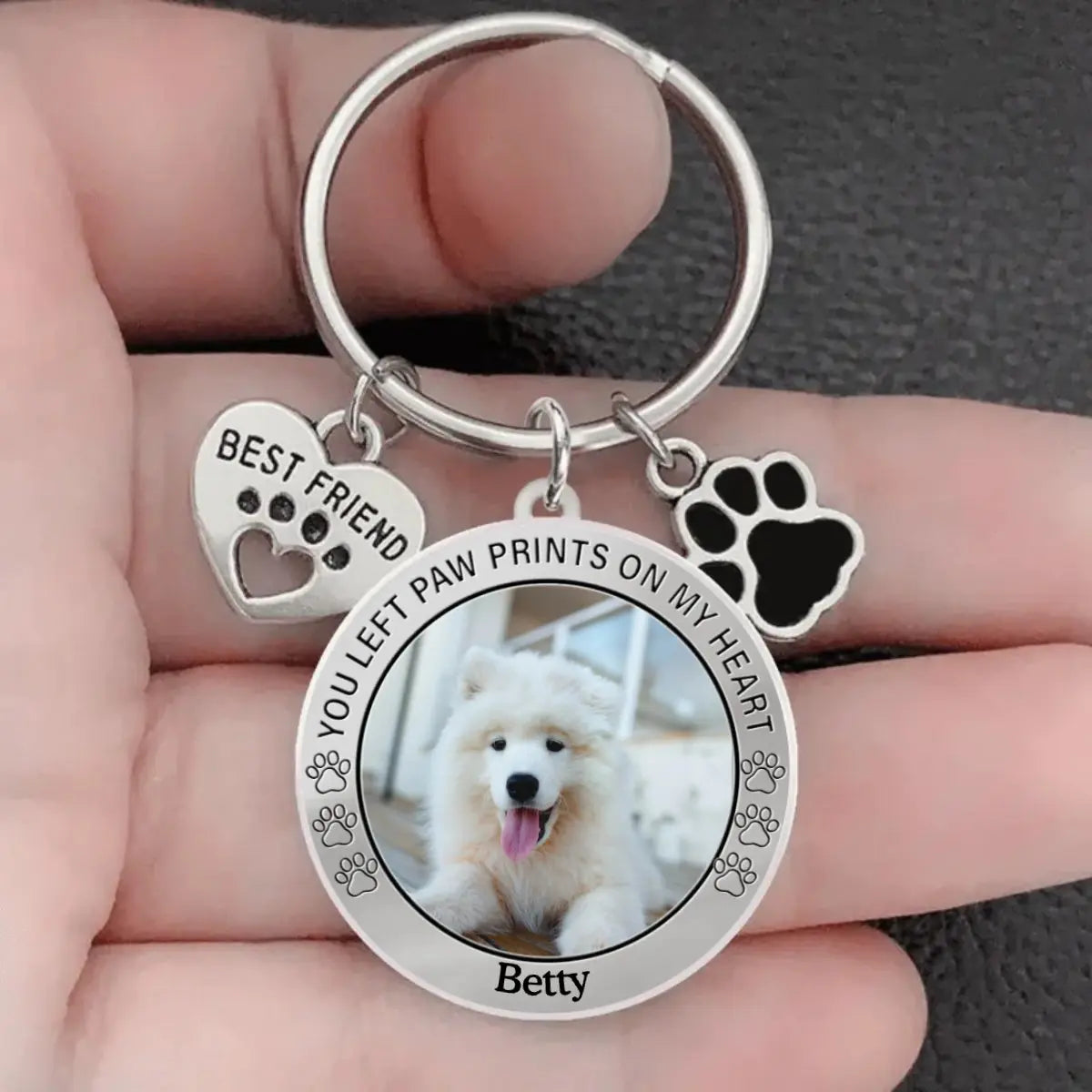 YOUR Pets Actual Picture Photo Artwork Art or Paw Print Name Exact Replica Keychain Key hotsell Fob Custom Personalized Forever in My Heart Keepsake