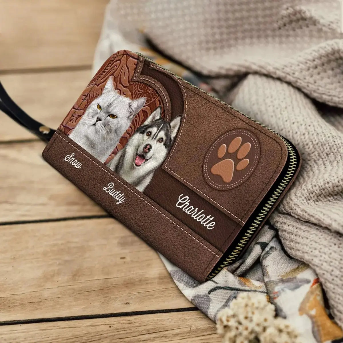 Pet Lovers - Aesthetic Pattern - Personalized Leather Long Wallet Wallet The Next Custom Gift