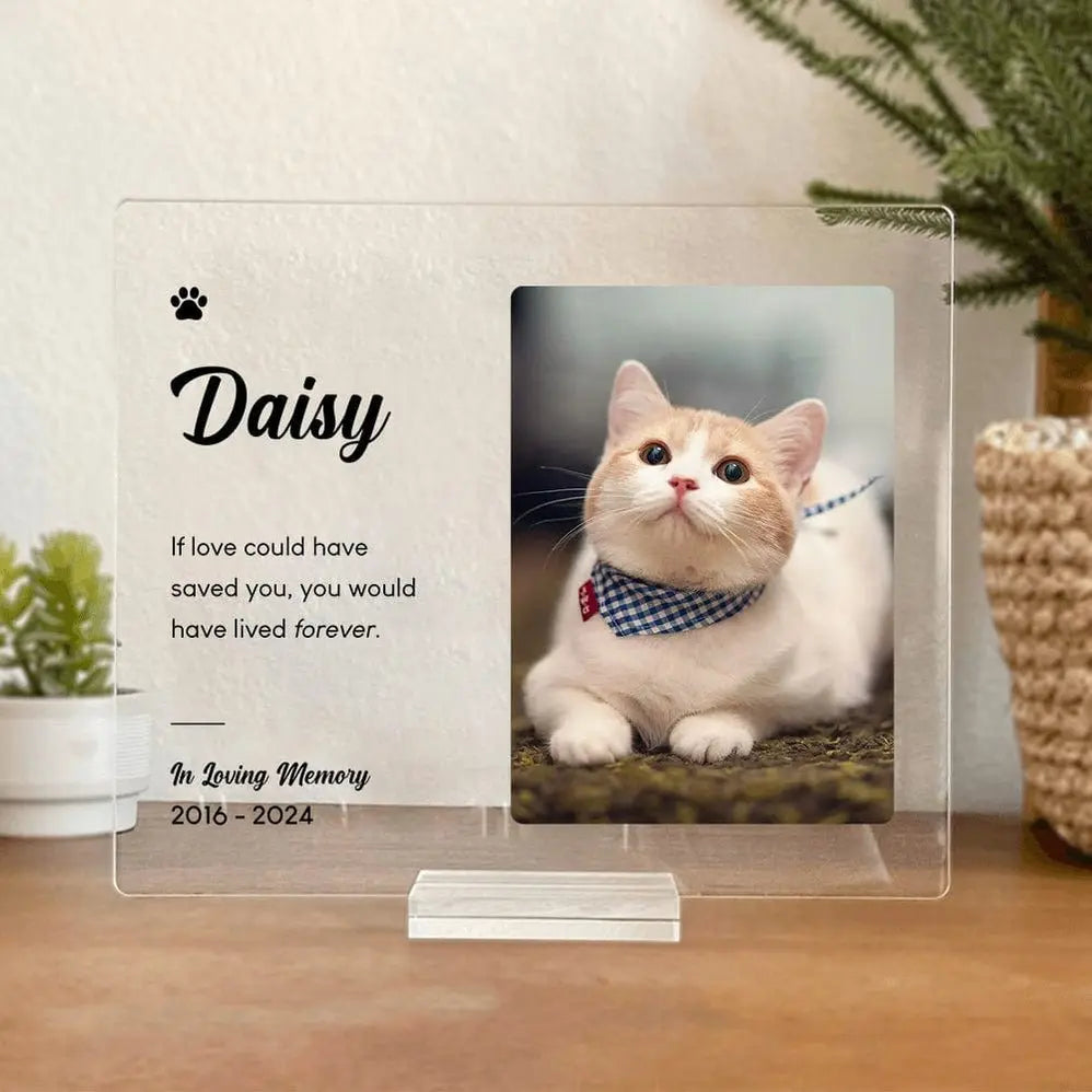 Pet Lovers - Because Someone We Loved In Heaven - Personalized Acrylic Plaque (LH) Acrylic Plaque The Next Custom Gift