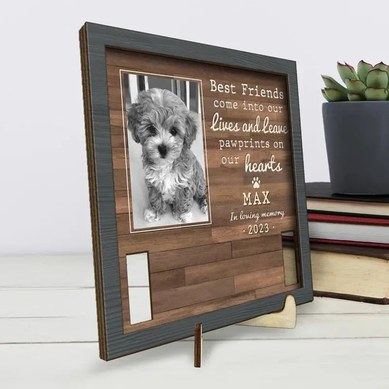 Pet Lovers - Best Friends Come Into Our Lives And Leave Pawprints On Our Hearts - Personalized Memorial Pet Loss Sign (HL)  The Next Custom Gift