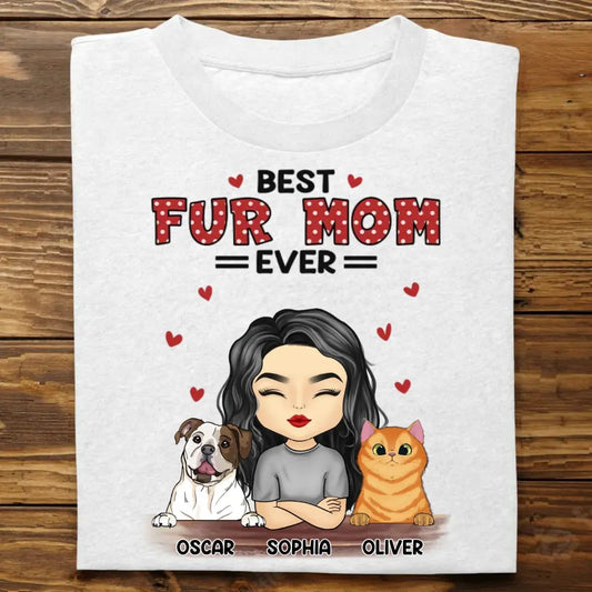 Pet Lovers - Best Fur Mom Ever - Personalized Unisex T-shirt, Hoodie, Sweatshirt Shirts & Tops The Next Custom Gift