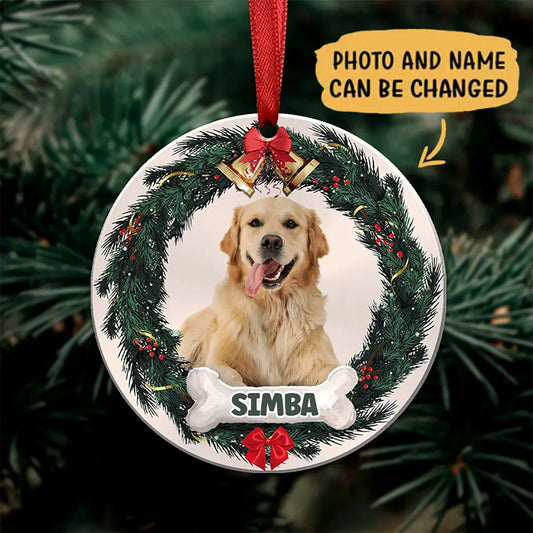 Pet Lovers - Custom Dog Christmas Ornament, Pet Memorial Ornament - Personalized Christmas Circle Ornament