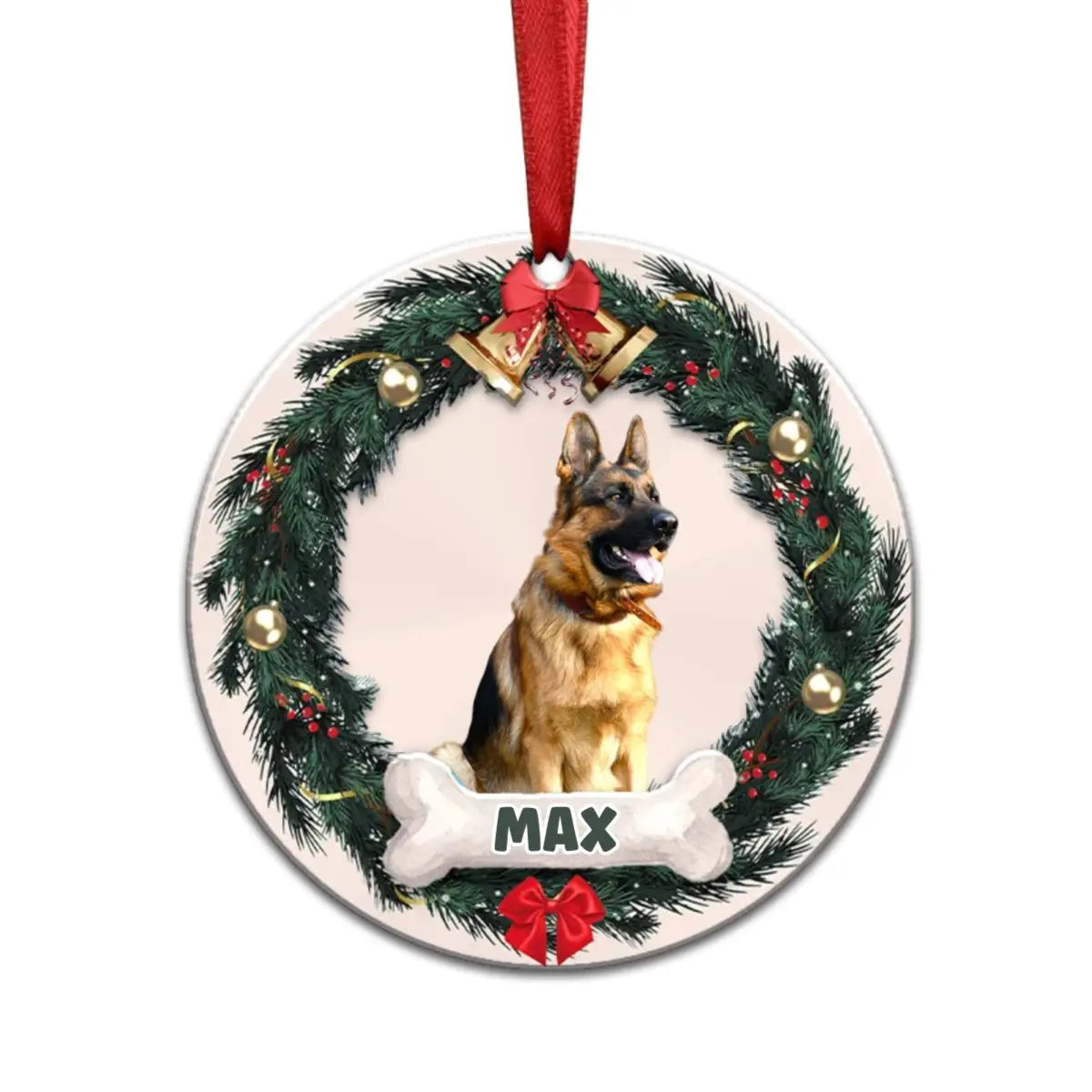 Pet Lovers - Custom Dog Christmas Ornament, Pet Memorial Ornament - Personalized Christmas Circle Ornament