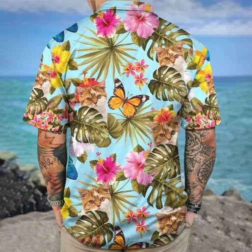 Pet Lovers - Custom Pet Photo With Tropical - Personalized Hawaiian Shirt Hawaiian Shirt The Next Custom Gift