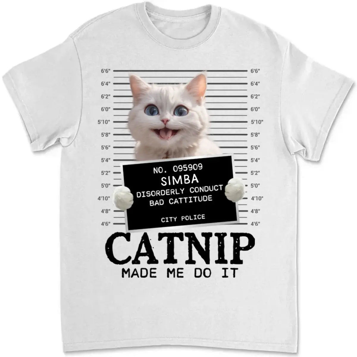 Pet Lovers - Custom Photo Cat Crimes Catnip Made Me Do It - Personalized Unisex T-shirt - The Next Custom Gift  Shirts & Tops