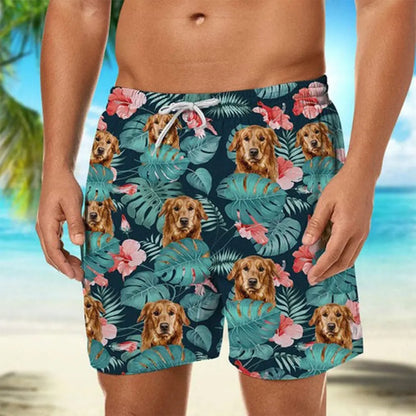 Pet Lovers - Custom Photo Flower Tropical Style - Personalized Beach Short Beach Short The Next Custom Gift