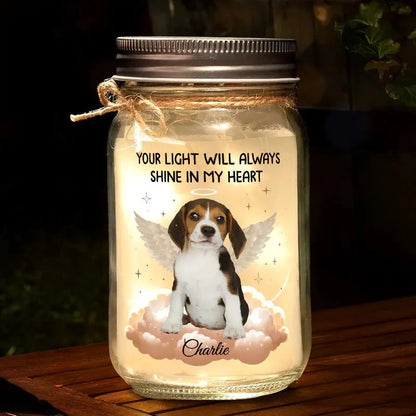 Pet Lovers - Custom Photo Forever In My Heart - Personalized Mason Jar Photo Light (HJ) Drinking Jar The Next Custom Gift