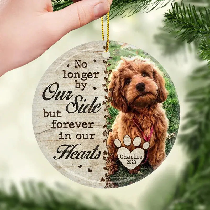 Pet Lovers - Custom Photo No Longer By Our Side - Personalized Car Ornament ornament The Next Custom Gift