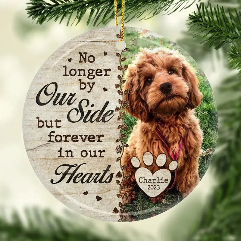 Pet Lovers - Custom Photo No Longer By Our Side - Personalized Car Ornament ornament The Next Custom Gift