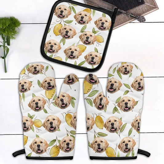 Pet Lovers- Custom Photo Pet Face - Personalized Photo Oven Mitts, Pot Holder The Next Custom Gift