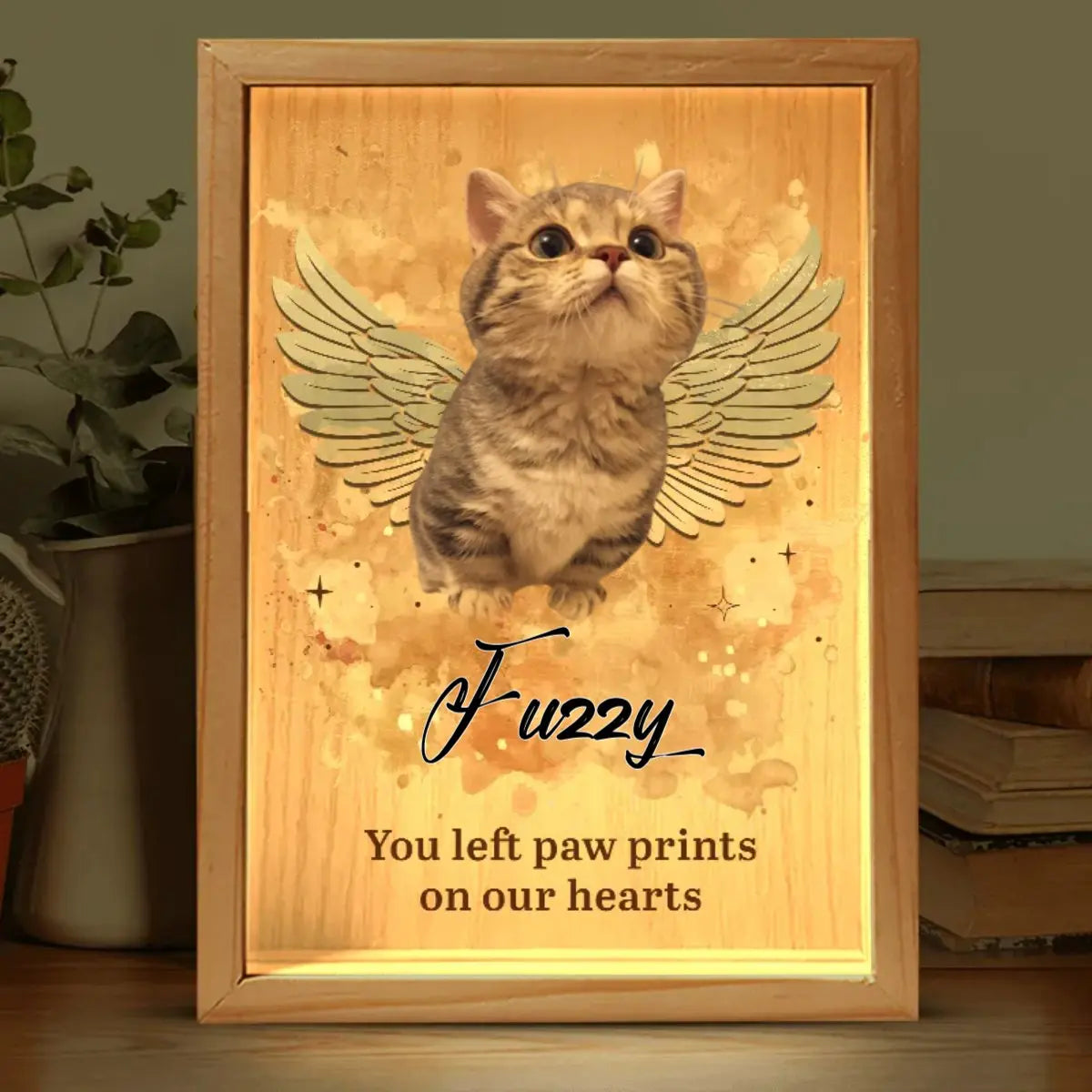 Pet Lovers - Custom Photo You Left Paw Prints On Our Hearts - Personalized Custom Frame Light Box (HJ) Frame Light Box The Next Custom Gift