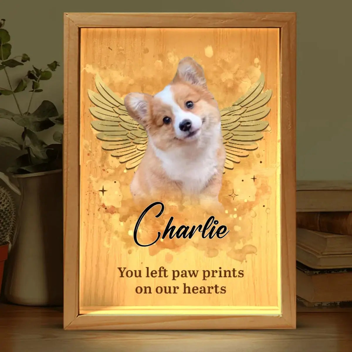 Pet Lovers - Custom Photo You Left Paw Prints On Our Hearts - Personalized Custom Frame Light Box (HJ) Frame Light Box The Next Custom Gift